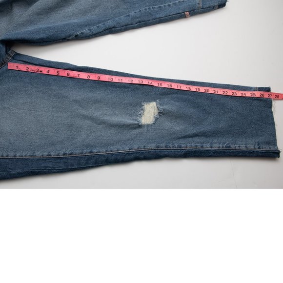 Ella Moss Jeans Straight High Waisted Cropped Vintage Inspired Denim Blue 30 New - Picture 10 of 10